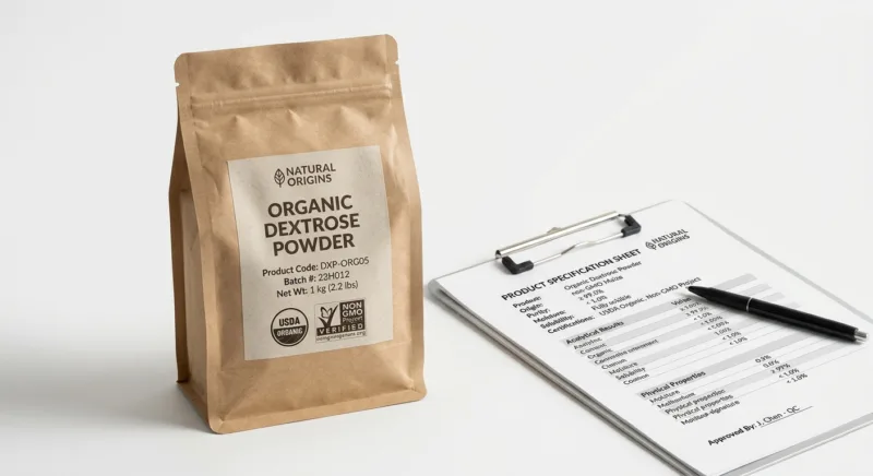 Destrosio biologico: approvvigionamento e qualità 8 Sourcing Organic Dextrose Grades, Certifications and Quality Benchmarks